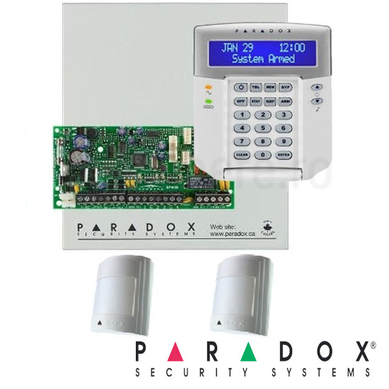 Centrala alarma SP4000, cutie, tasatatura K32LED si 2 PIR 476- Paradox SP4000-K32LED-2x476