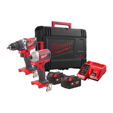 Set scule compacte cu acumulator 18V M18â„¢ - Milwaukee M18 CBLPP2A-402C