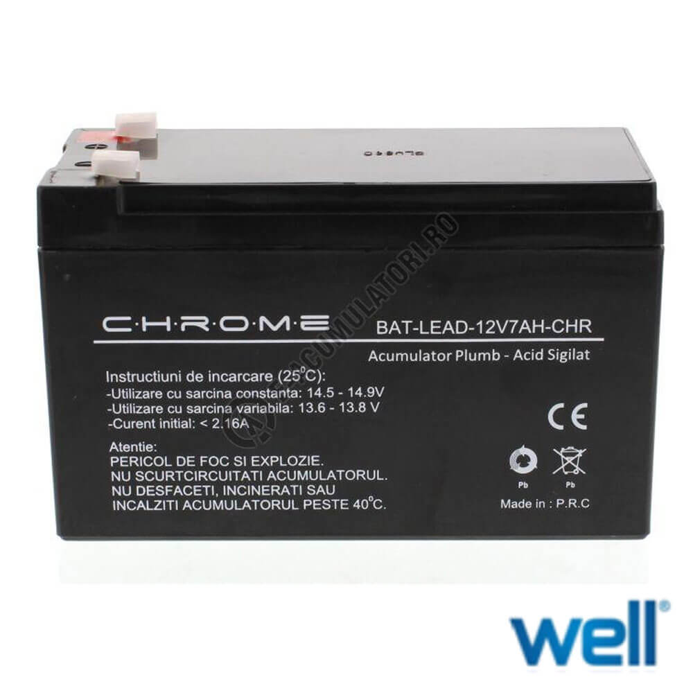 Acumulator plumb acid 12V 7AH - Well 12V7AH-WL