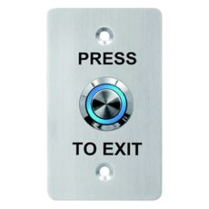 Buton iesire inox ingropat, LED albastru, IP65, contact NO/NC/COM, 85x50mm - CSAccess CSB-508LW