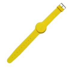 Bratara de proximitate din silicon galben, Mifare 13.56 MHz, catarama inox - CSAccess CSW-MF13-Y