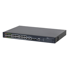 Switch 24 x PoE 100 Mbps, dintre care 8 ePoE, 2 uplink combo SFP/RJ45, 360W - Dahua LR2226-24ET-360