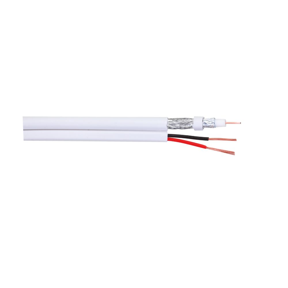 Cablu coaxial miniRG59 cu alimentare 100m CPR Eca, PVC personalizat-Dahua PFM941I-RG59N/21-100-white