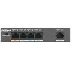 Switch 4 PoE+1 Uplink 100Mbps, 60W,  Portul 1 Hi-PoE / Extended PoE pe 250 m - Dahua PFS3005-4ET-60