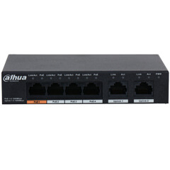 Switch 4 PoE + 2 Uplink All Gigabit 60W, Portul 1 Hi-PoE - Dahua PFS3006-4GT-60 