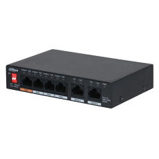 Switch 4 PoE+2 Uplink All-Giga Ports, 60W, 1x Hi-PoE, 250m - Dahua Eco Series PFS3006-4GT-60-V2