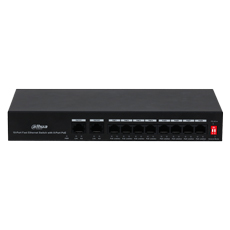 Switch 8 PoE+2Uplink 10/100Mbps,65W,1x Hi-PoE sau Extended PoE 250m- Dahua Eco Series PFS3010-8ET-65