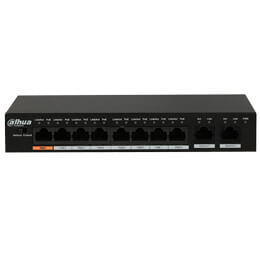 Switch 8 PoE 100Mbps+ 2 Uplink Gigabit, 96W,  Port Hi-PoE, Extended PoE 250 m - Dahua PFS3010-8ET-96