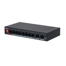 Switch 8 porturi PoE + 2 porturi Uplink, All-giga ports, 96W, 1 port Hi-PoE - Dahua PFS3010-8GT-96