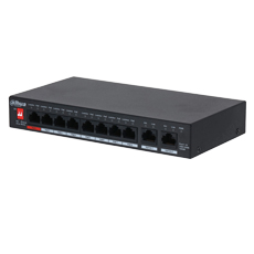 Switch 8 PoE+2 Uplink, All-Giga Ports, 96W, 1xHi-PoE sau Extended PoE 250m - Dahua PFS3010-8GT-96-V2