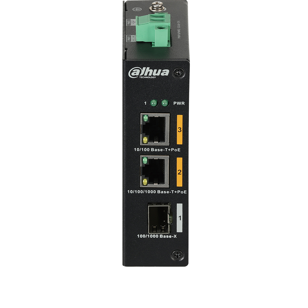 Switch 2 Porturi Hi-PoE +1 Uplink 100Mbps SFP, 60W - Dahua PFS3103-1GT1ET-60