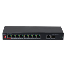 Switch 8x PoE 100Mbps + 1 Uplink RJ45 Gigabit + SFP, WatchDog, 96W - Dahua PFS3110-8ET1GT1GF-96