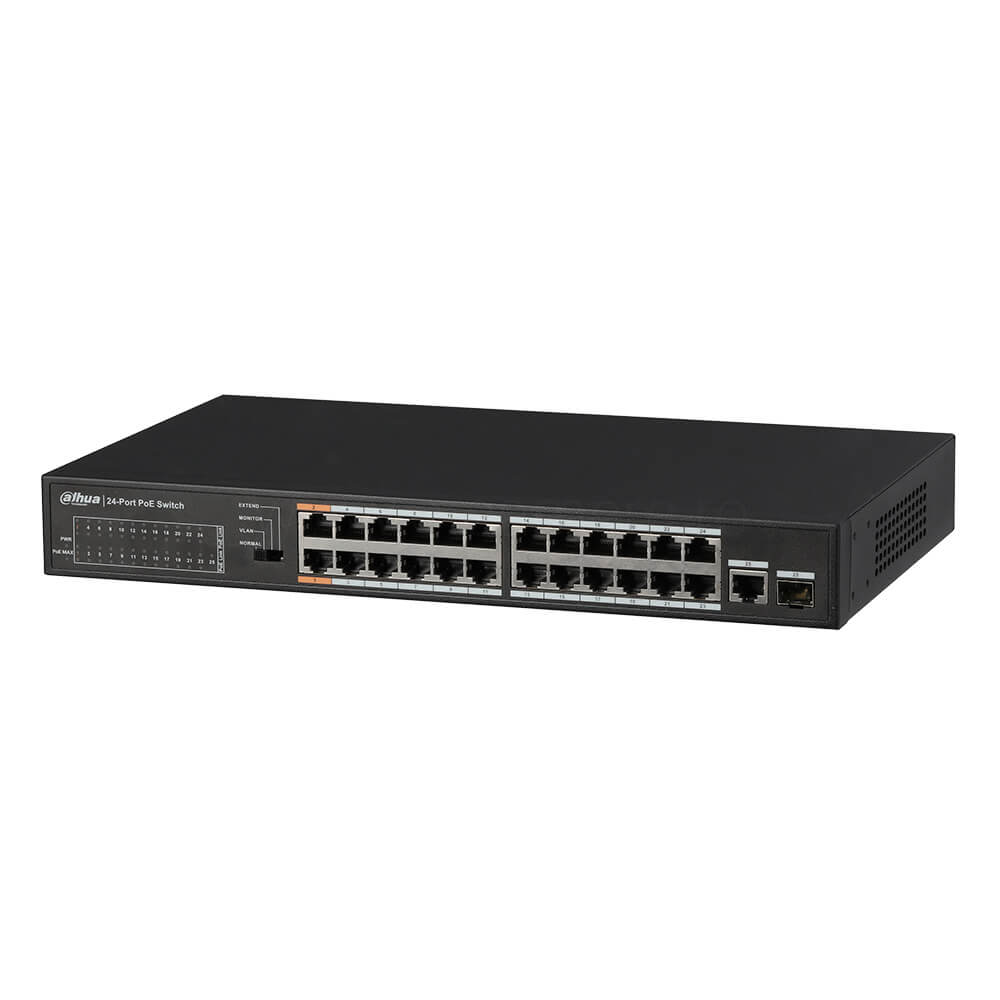 Switch PoE cu management 24 porturi +1 port Gigabit - Dahua PFS3125-24ET-190