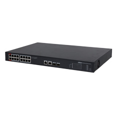 Switch 16 PoE+2 Uplink Combo(SFP+RJ45), All-giga Ports, 240W, Hi-PoE - Dahua PFS3220-16GT-240