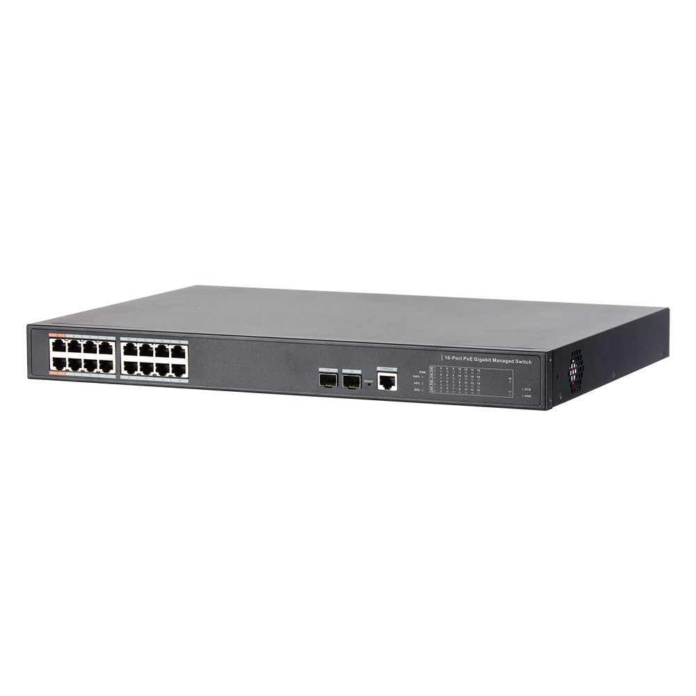 Switch 16 PoE+2 Uplink SFP, All-giga Ports, 240W, Portul 1 si 2 Hi-PoE - Dahua PFS4218-16GT-240