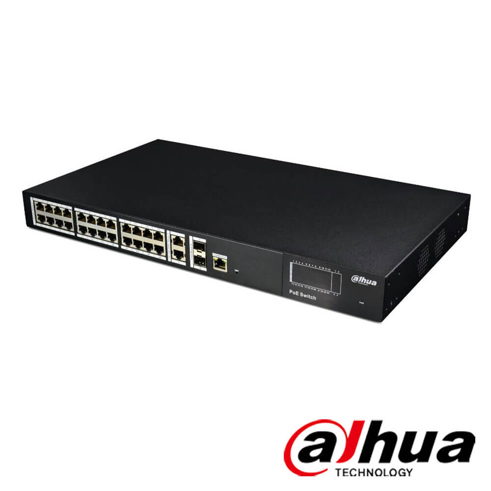 Switch PoE cu management 24+2GE- Dahua PFS4228-24P-370