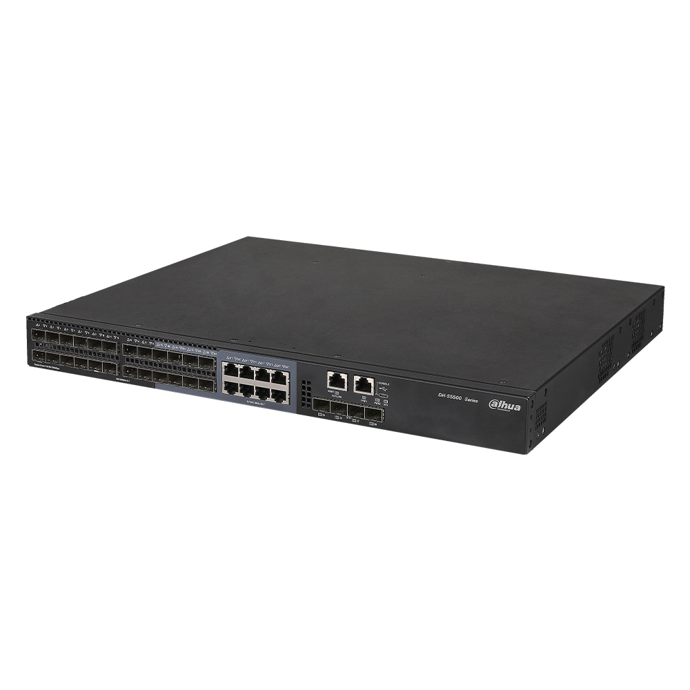 Switch 24xGSFP + 4x10G SFP+, 8xGbit RJ45, Management, Layer 3, 128 Gbps - Dahua S5500-24GF4XF-E-V2