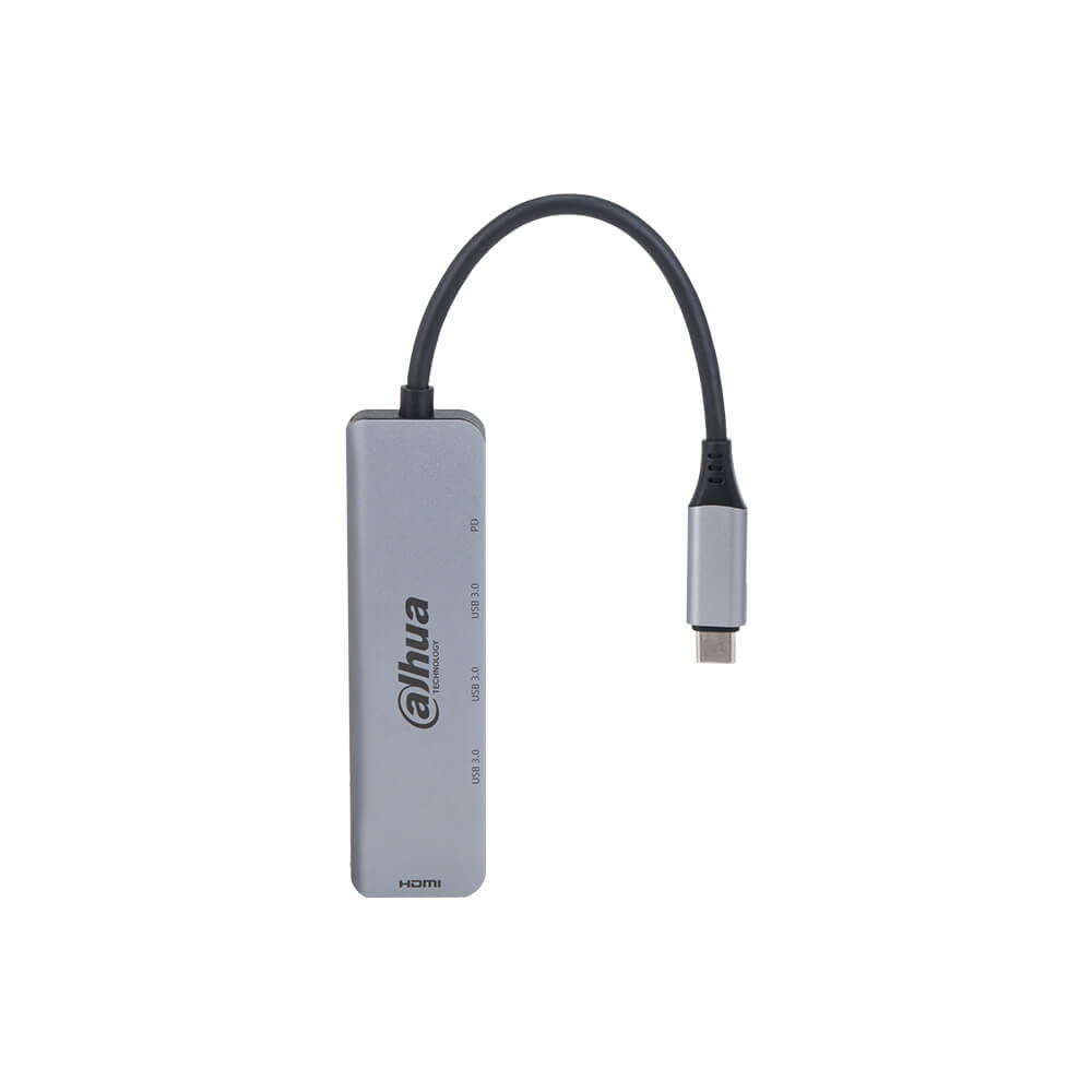 Docking station adaptor de la USB3.1 Tip-C la 3xUSB3.0, 1xHDMI 4K 60 Hz, 1x PD, metalic - Dahua TC35