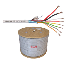 Cablu alarmă 6 fire ecranat, alimentare 2×0,75 mm² — ELAN 6CUEF-2x0.75-T
