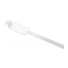 Bride plastic albe 2,5 x 200mm, cu eticheta, Punga de 100 buc - Elematic 52200-M