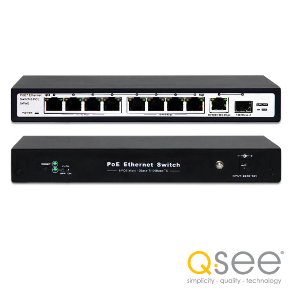 Switch POE 8 porturi - Q-See ESOL-SO8PoE-P120-1G1SFP