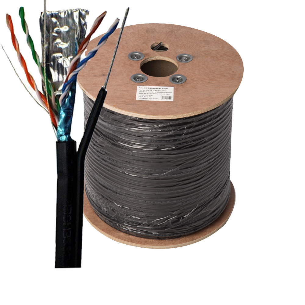 Cablu FTP cu sufa, Cupru, cat.5e, 24AWG, manta PE, rola 305m - Emtex EMT-FTP5EM-PE