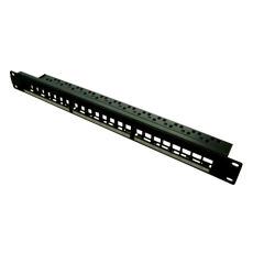 Patch panel 24 porturi, 1U, neechipat, suport de cabluri integrat, black - Emtex EMT-PP24-BLANK