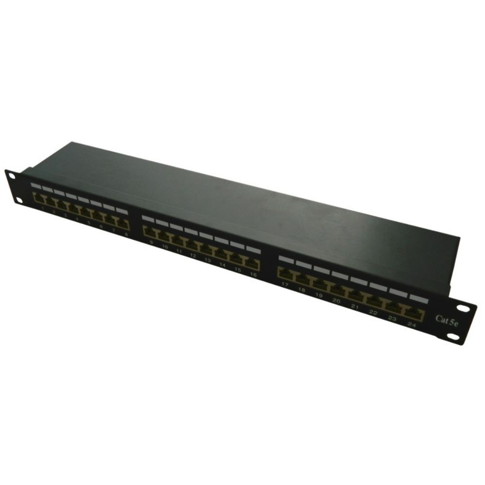 Patch panel 24 porturi ,1U, FTP Cat.5e, Krone+110 , suport de cabluri integrat - Emtex PB-PP33
