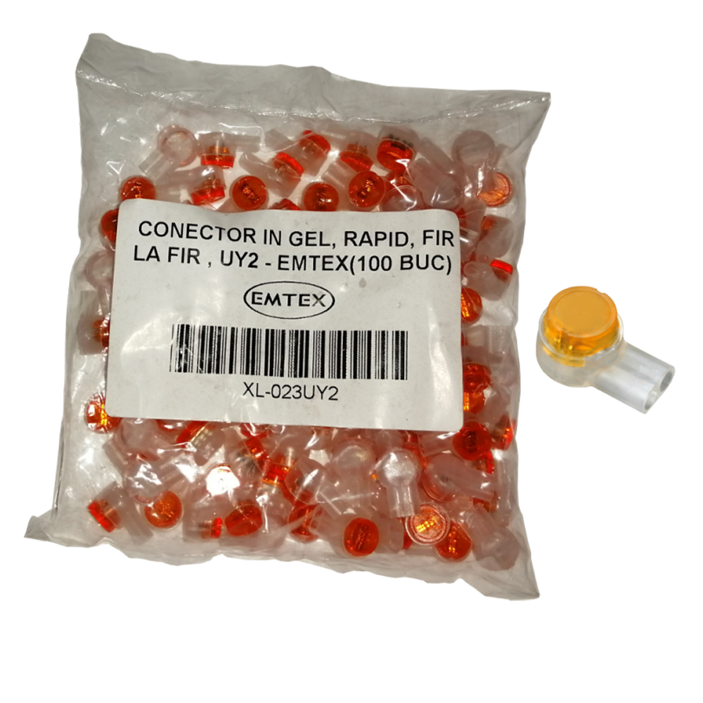 Conector in gel, rapid, fir la fir, UY2, punga 100buc. - Emtex XL-023UY2
