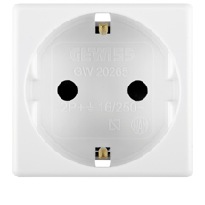 Priza Schuko 2P+T modular 2M 16A, culoara alba - Gewiss GW20265