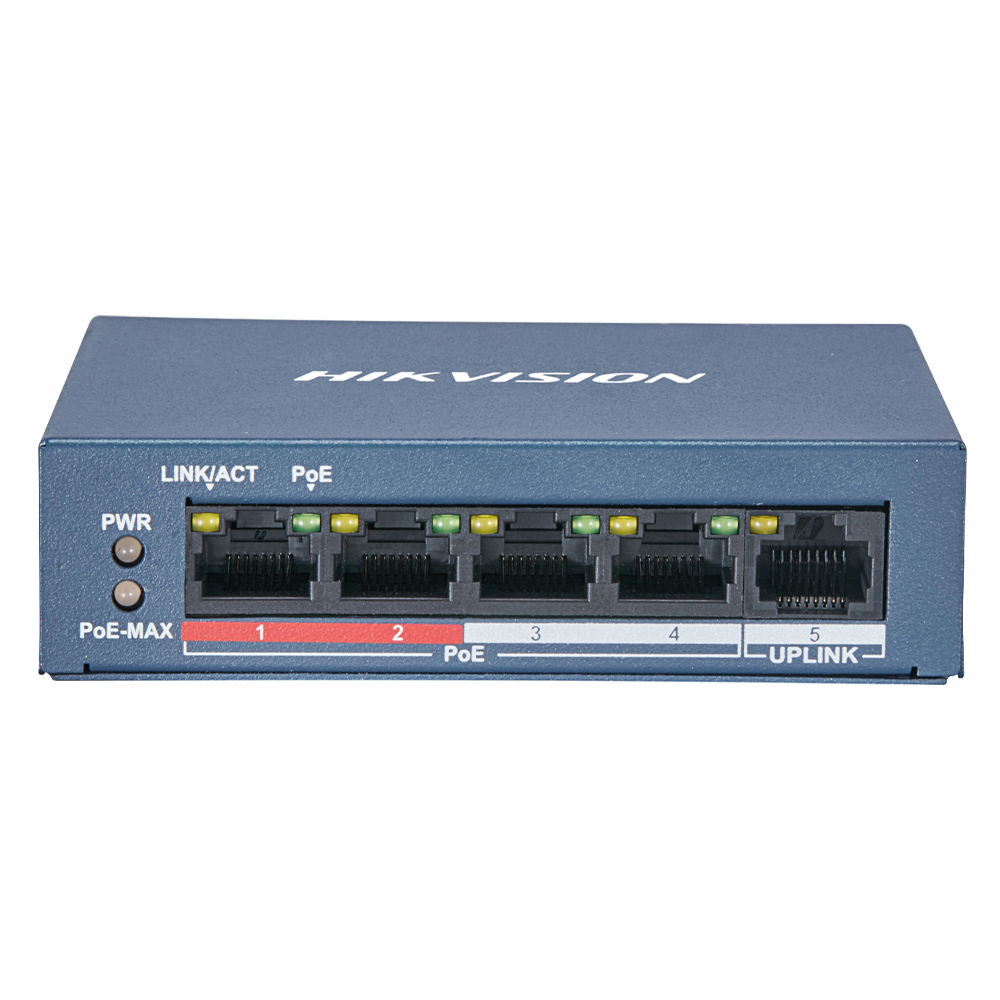 Switch 4 PoE +1 Uplink, 35W, 250m- HikVision DS-3E0105P-E/M(B)