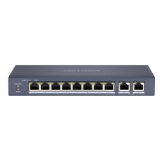 Switch 8 PoE + 2 Uplink Gigabit, 60W - HikVision DS-3E0310P-E/M