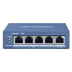 Switch 4 PoE + 1 UpLink 1000 Mbps, Fara Management, 60W - HikVision DS-3E0505P-E