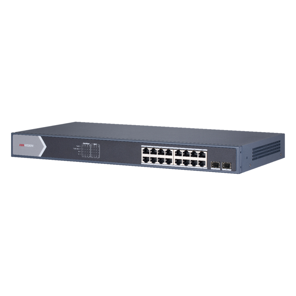 Switch 16 PoE Gigabit + 2 Uplink SFP, 125W, Fara management - HikVision DS-3E0518P-E/M