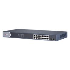 Switch 16 PoE Gigabit + 2 Uplink SFP, 125W, Fara management - HikVision DS-3E0518P-E/M
