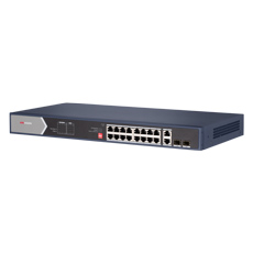 Switch 16 PoE 225W (4 Porturi Hi-PoE) + 2 Porturi Uplink, 2 Porturi SFP - HikVision DS-3E0520HP-E