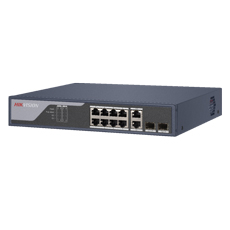 Switch 8 PoE 100Mbps+ 2 Uplink Gigabit Combo, 125W, Extended PoE 250 - HikVision DS-3E1310P-SI