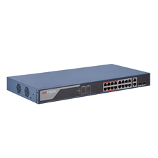 Switch 16 PoE Mangement 100Mbs + 2 Uplink RJ45 Gigabit si 2 SFP, 230W - HikVision DS-3E1318P-EI