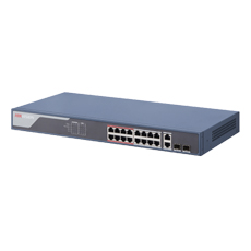Switch 16x PoE 100Mbps + 2x Uplink Gigabit, 230W, Web Management - HikVision DS-3E1318P-SI