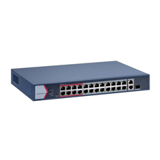 Switch 24xPoE +2xUplink Gigabit si 1xSFP, 320W, 300m, management - HikVision DS-3E1326P-EI/M