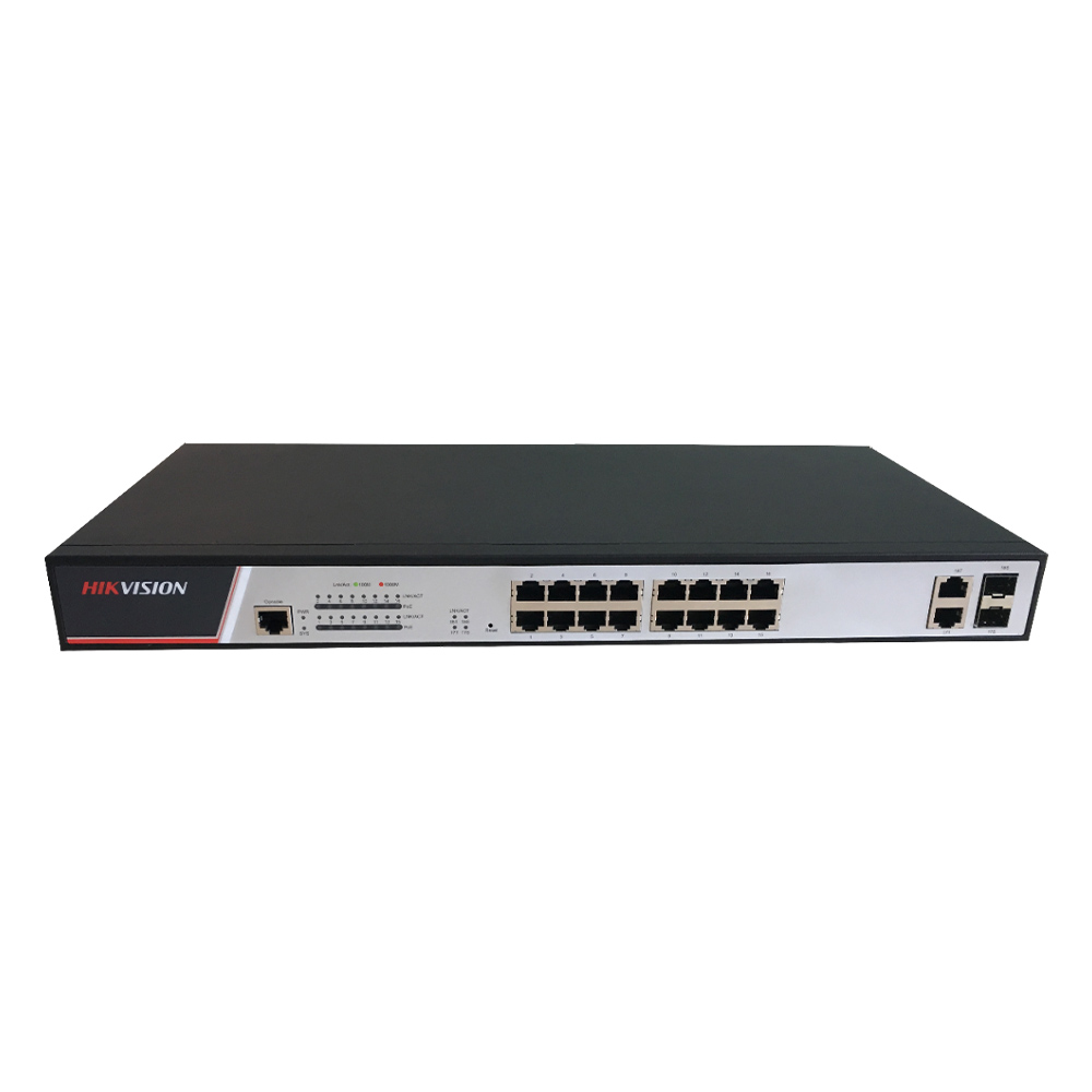 Switch 16 PoE 300W + 2 Porturi Uplink si 2 Porturi SFP- HikVision DS-3E2318P