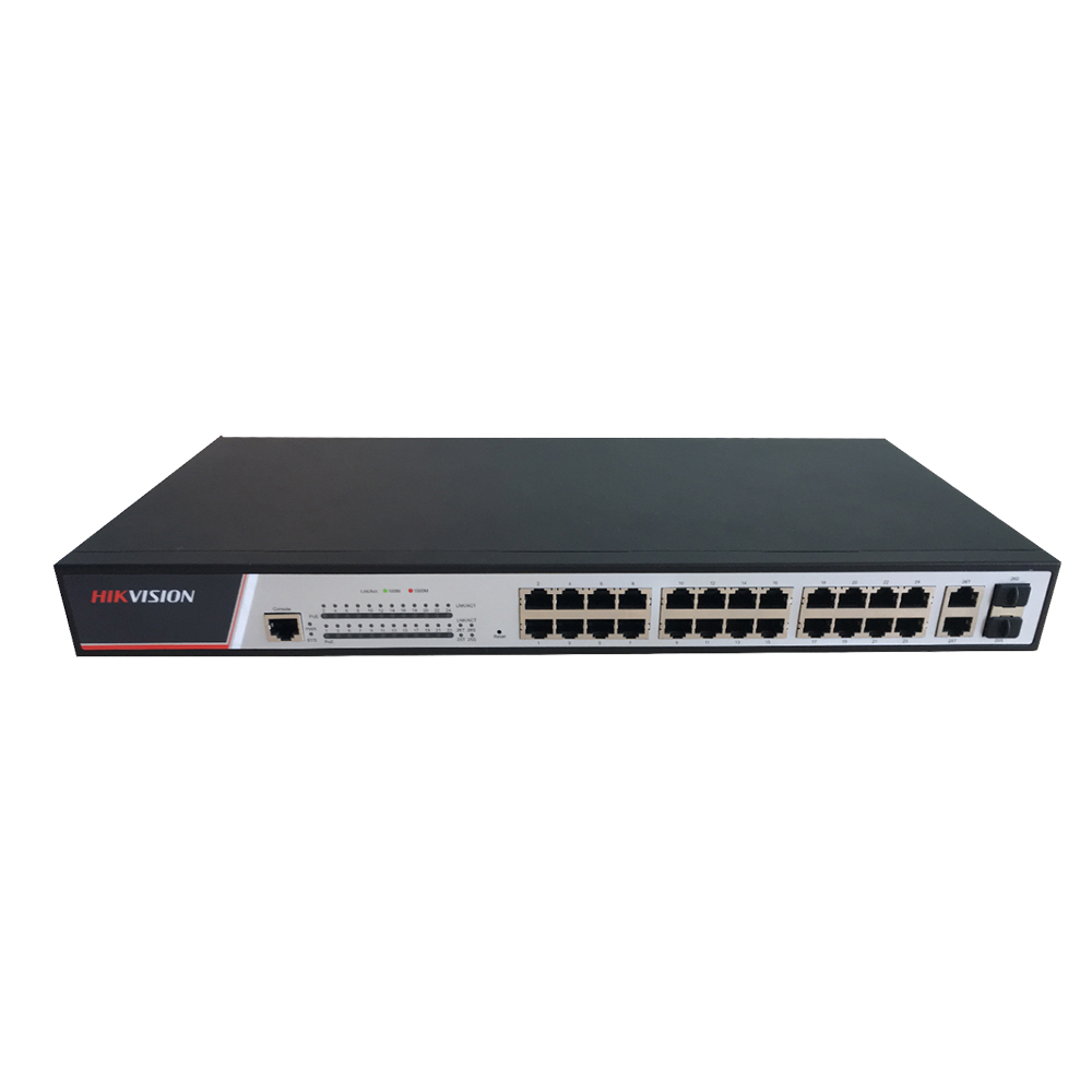Switch 24 PoE+2 Uplink Gigabit si 2 Port SFP, 380W, cu management - HikVision DS-3E2326P