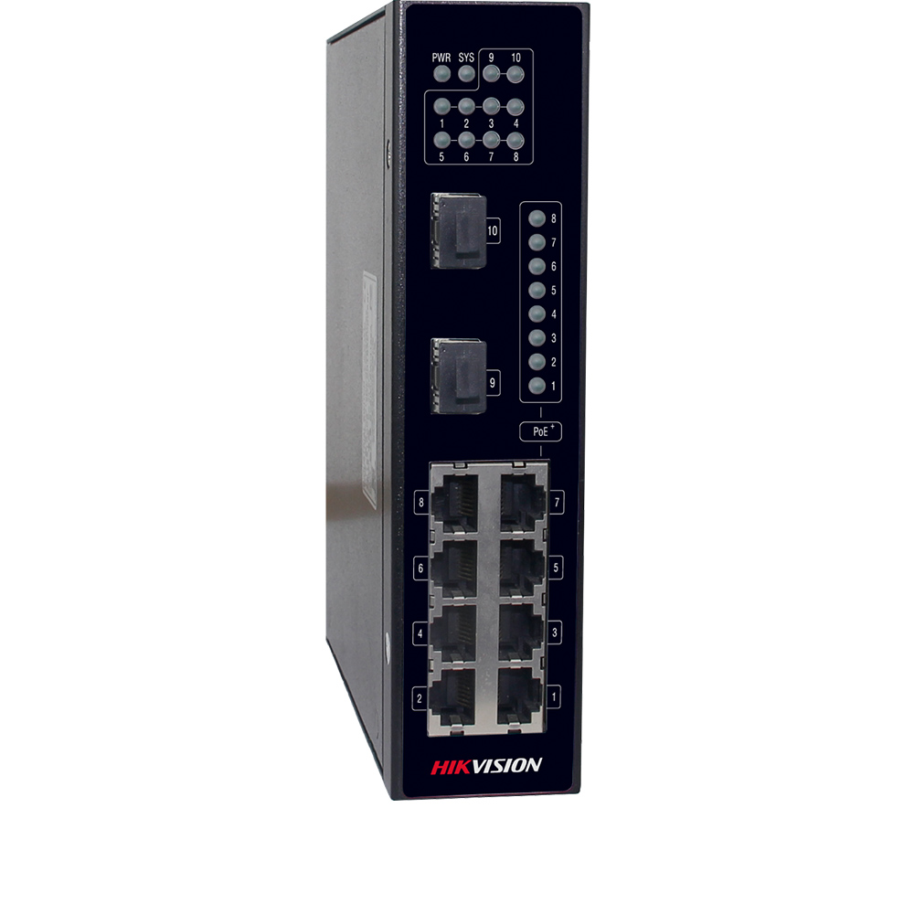 Switch 8 PoE + 2 Uplink 1000 Mbps, 30W, PoE 100m HikVision DS-3T0310P