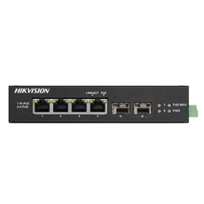 Switch 4 PoE + 2 Uplink SFP 1000 Mbps, 60W, 1 port Hi-PoE - HikVision DS-3T0506HP-E-HS
