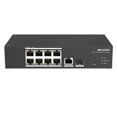 Switch 8xPoE +1xUplink Gigabit, 1xSFP, 110W, PoE watchdog, management - HikVision DS-3T1310P-SI/HS