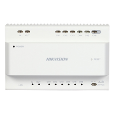 Interfata de conectare a pana la 6 terminale video interfonie pe 2 fire - HikVision DS-KAD706-S