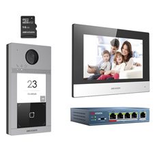 Kit Videointerfonie Exterior-Interior 7" cu Monitor - HikVision DS-KIS604-S