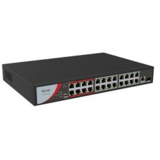Switch PoE 24 porturi 100 Mbps cu uplink Gigabit pentru camere IP - HikVision HiLook NS-0326P-230(B)