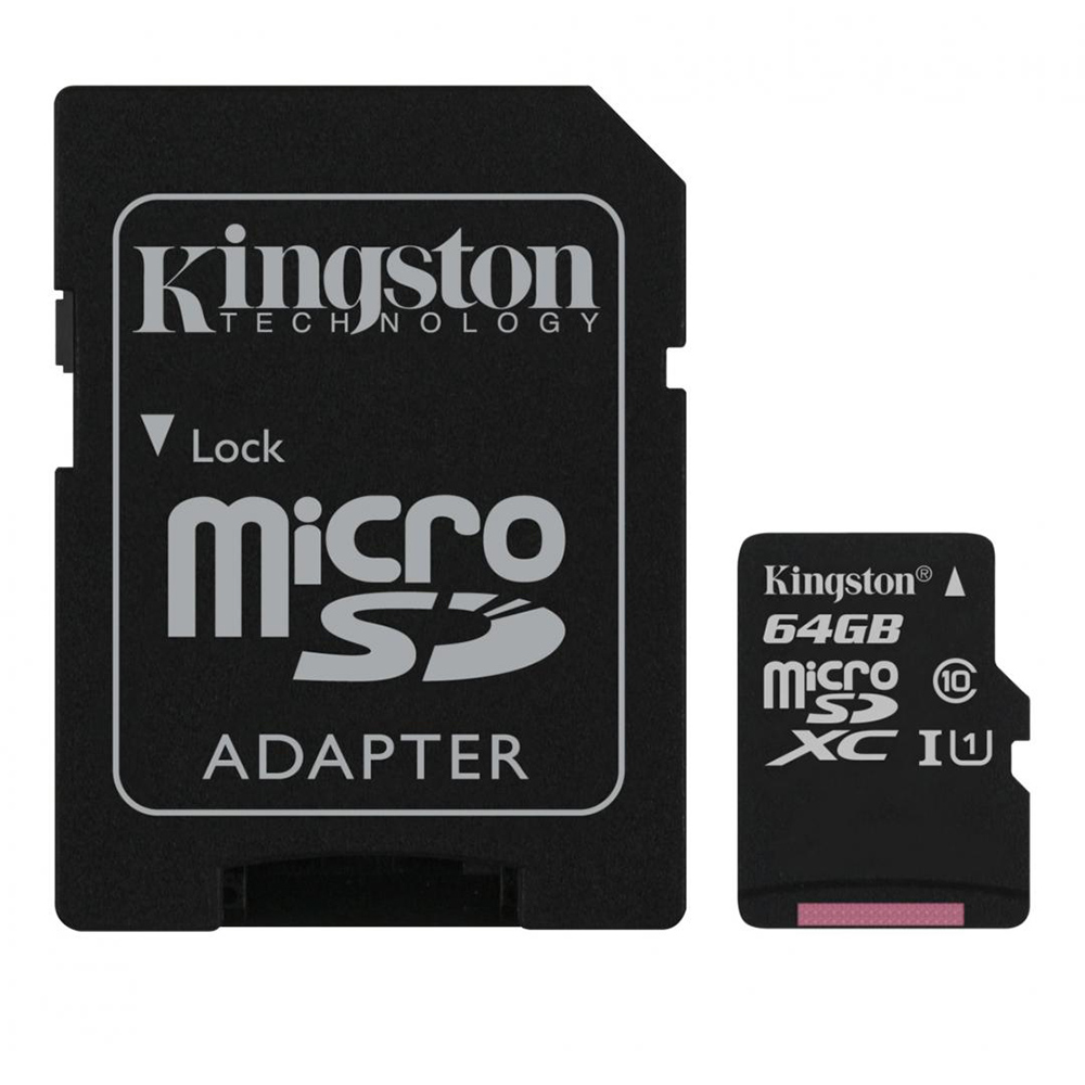 Micro SDXC 64GB, Clasa 10 UHS-I, Adaptor SD - Kingston SDCS/64GB