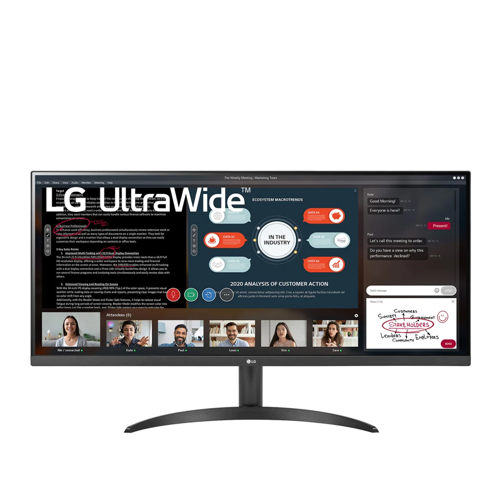 Monitor ultrawide 34 inch FHD 2560x1080, 75Hz, AMD FreeSync - LG 34WP500-B.AEU